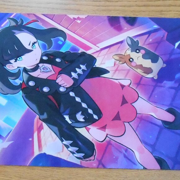 Pokemon Marnie & Morpenko Crown Zenith Black Game Mat 23.5" x 13.5" - Picture 2 of 2